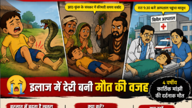 Photo of झाड़-फूंक के चक्कर में गई मासूम की जान!  सांप के डंसने के बाद अस्पताल की बजाय तांत्रिक के पास ले गए परिजन, इलाज में देरी बनी मौत की वजह
